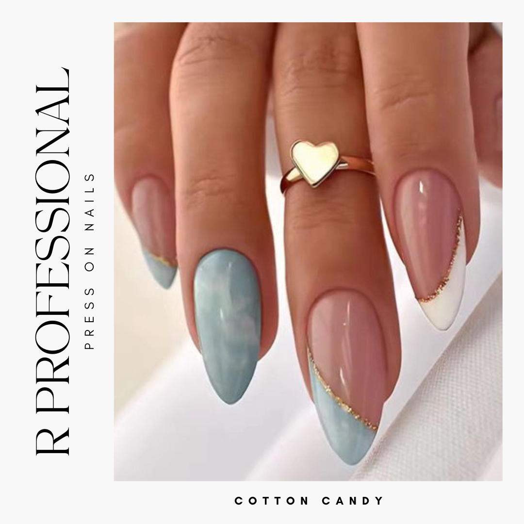 R PROFESSIONAL Press-On Nails – 24-Piece Set –Cotton Candy