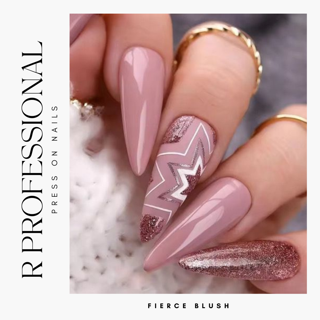 R PROFESSIONAL Press-On Nails – 24-Piece Set-Fierce Blush