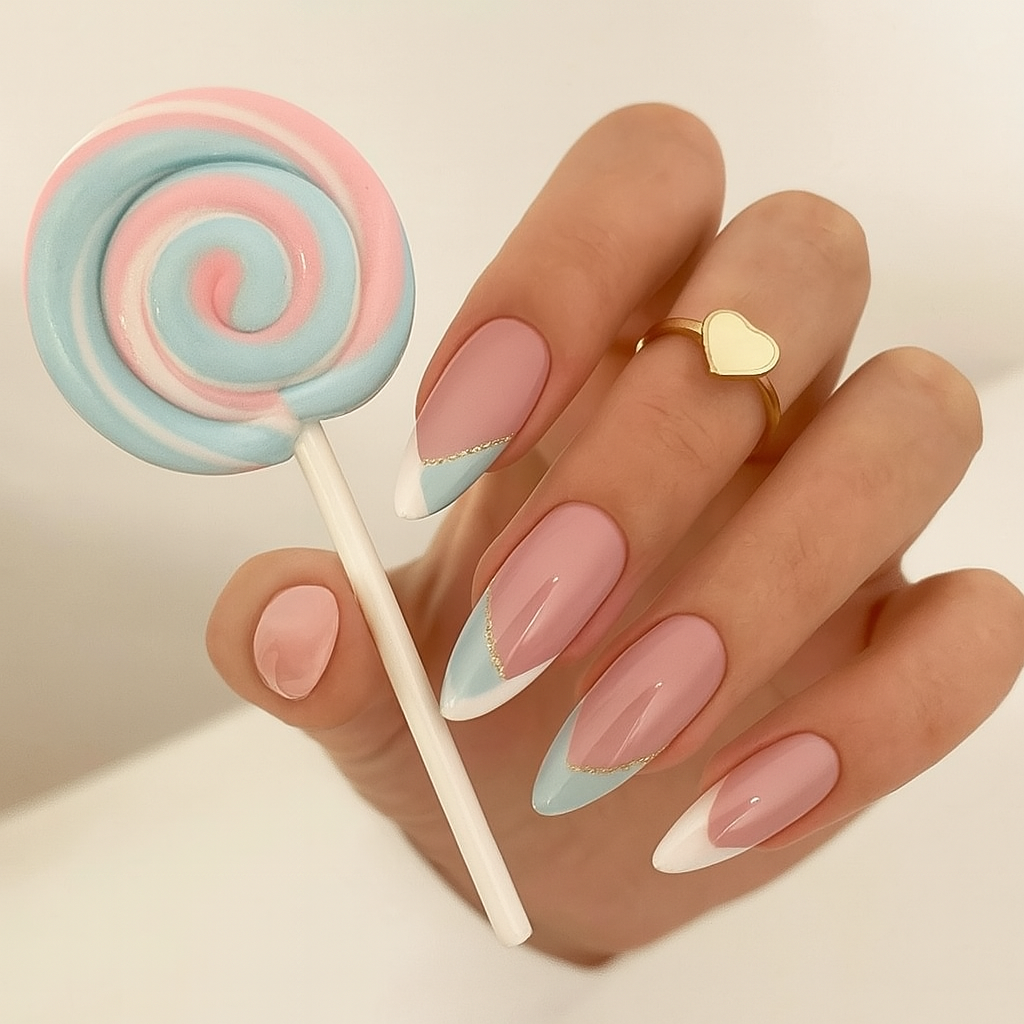 R PROFESSIONAL Press-On Nails – 24-Piece Set –Cotton Candy