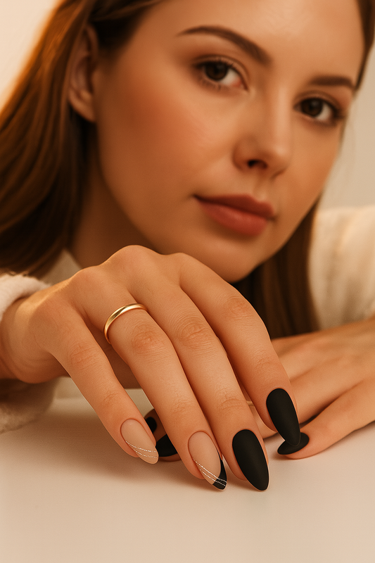 R PROFESSIONAL Press-On Nails – 24-Piece Set –24K nights