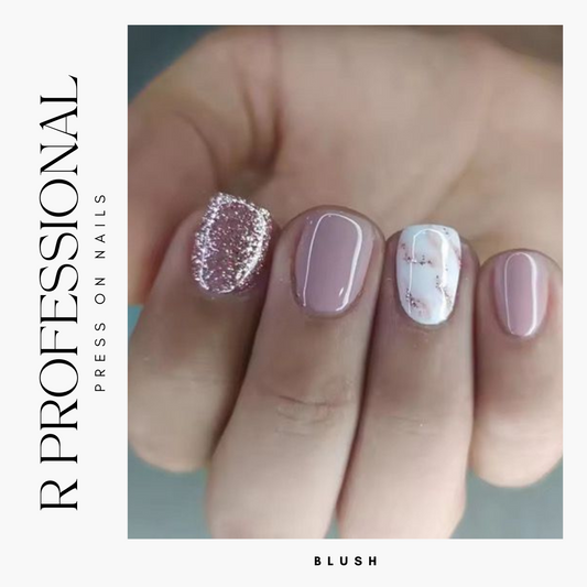 R PROFESSIONAL Press-On Nails – 24-Piece Set – Blush