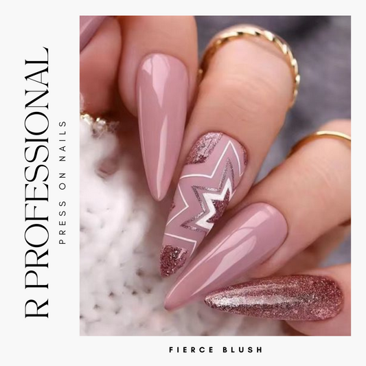 R PROFESSIONAL Press-On Nails – 24-Piece Set-Fierce Blush